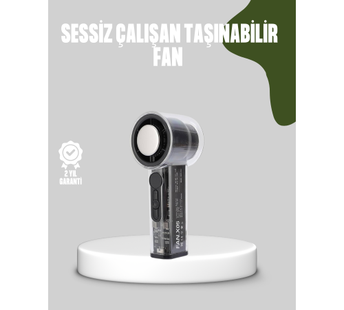Dijital Ekranlı Şarjlı Mini Fan 100 Kademeli Hız Ayarı