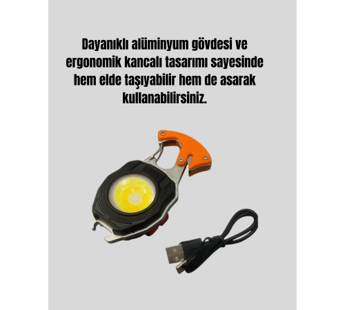 LED Işıklı Acil Durum Düdüklü Anahtarlık Fener