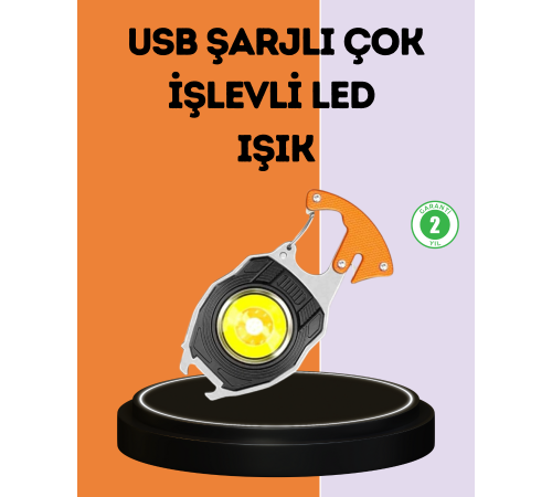 Çok İşlevli USB Şarjlı Anahtarlık Fener