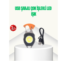 Çok İşlevli USB Şarjlı Anahtarlık Fener