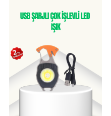 Çok İşlevli USB Şarjlı Anahtarlık Fener