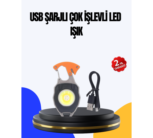 Çok İşlevli USB Şarjlı Anahtarlık Fener