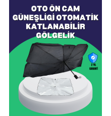 Şemsiye Tasarımlı Katlanabilir Araç Güneşliği – Geniş Uyumlu, UV Koruma