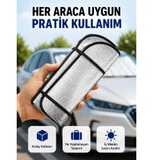 Araç Ön Cam Güneşlik Isı Yalıtımlı Katlanabilir Model Renault Megane Honda Civic Opel Astra Ford Focus