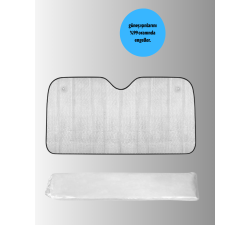 Metalize Reflektör Yüzeyli UV Koruyucu Araç Güneşliği – Serin ve Güvenli Sürüşler İçin