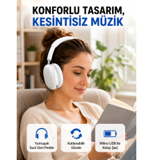 Katlanabilir Bluetooth V5.0 Kablosuz Kulaklık | 400 mAh, Gürültü Azaltma Yeni Nesil