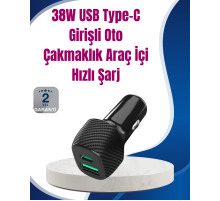 Power Delivery Destekli 38W Araç Tipi Hızlı Şarj Cihazı