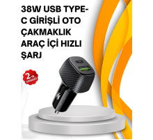 Kompakt Tasarımlı Type-C + USB Girişli Araç Şarj Başlığı