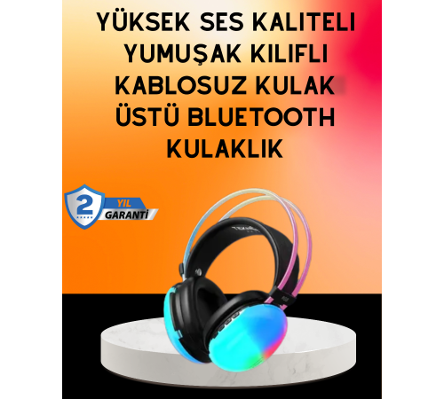 RGB Aydınlatmalı Kablosuz Bluetooth Kulaklığı
