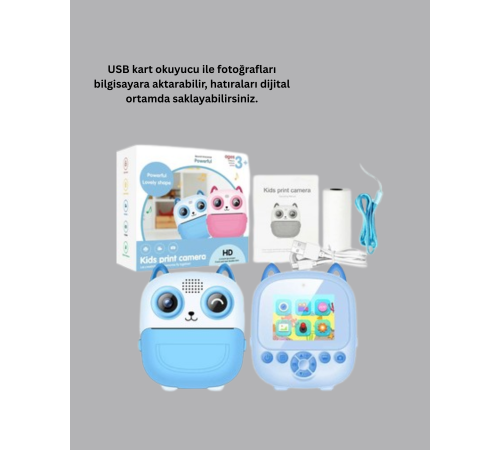 Çocuklar İçin Eğlenceli Dijital Kamera 1300mAh Şarjlı
