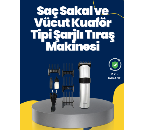 Profesyonel Saç ve Sakal Tıraş Makinesi – Tam Aksesuar Setli