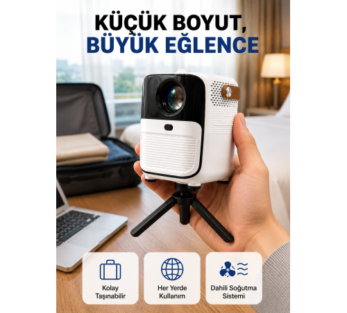 Ultra HD Çözünürlüklü Taşınabilir Projektör – 1920x1080 Piksel Görüntü Kalitesi Yeni Nesil