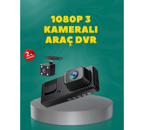 Full HD 1080P Araç Kamerası | Gece Görüşlü, Döngü Kayıt ve Geri Görüş