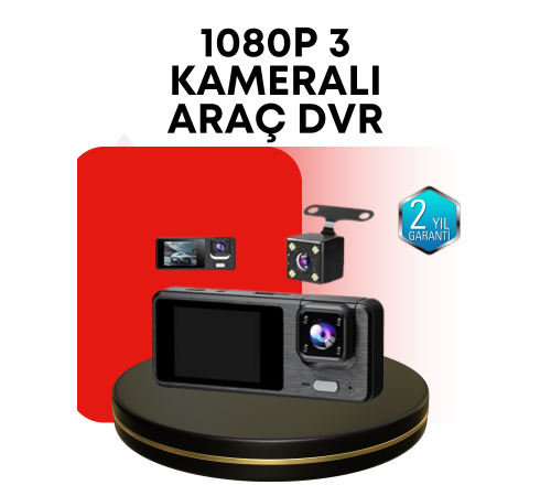 Araç Kamerası 3’lü Sistem | Full HD, Sesli Kayıt ve Park Gözetimi