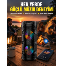 Çift Sürücülü Taşınabilir Kablosuz Hoparlör Yeni Nesil