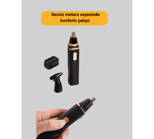 USB Şarjlı Sessiz Burun ve Kulak Kılı Temizleme Cihazı