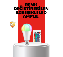 RGB Uzaktan Kumandalı LED Ampul 16 Renkli A Kalite Orijinal