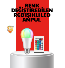 RGB Uzaktan Kumandalı LED Ampul 16 Renkli A Kalite Orijinal