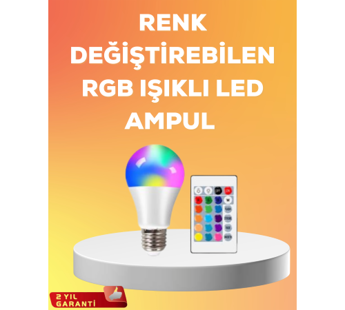 RGB Uzaktan Kumandalı LED Ampul 16 Renk A Kalite 2025 Model Orijinal