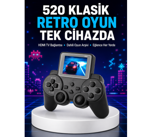 2025 A Kalite S10 Gamepad 520 Oyunlu TV Bağlantılı Retro Atari Konsolu Yeni Nesil