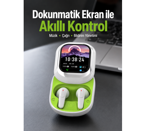 Dokunmatik Ekranlı Aktif Gürültü Azaltma Özellikli Kablosuz Kulaklık V5.4