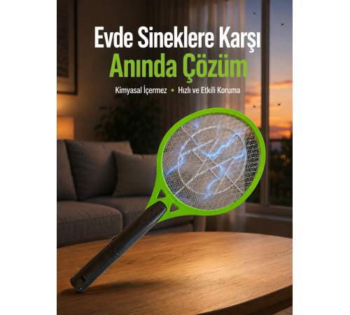 Çocuk ve Evcil Hayvan Dostu Elektrikli Sinek Raketi | Güvenli Kullanım Yeni Nesil
