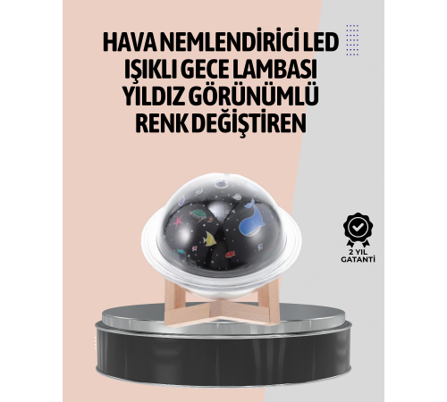 Gece lambası özellikli taşınabilir nemlendirici ve aromaterapi cihazı USB girişli
