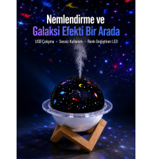 USB bağlantılı projektör ışıklı taşınabilir mini hava nemlendirici ve aroma difüzörü