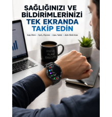 Akıllı Saat Yeni Model Sesli Asistan Bildirim Görme Bluetooth Bağlantılı Müzik Dinleme