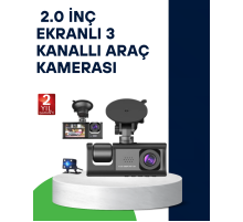 Üç Kameralı Araç Kamerası Full HD Gece Görüş  G-Sensör