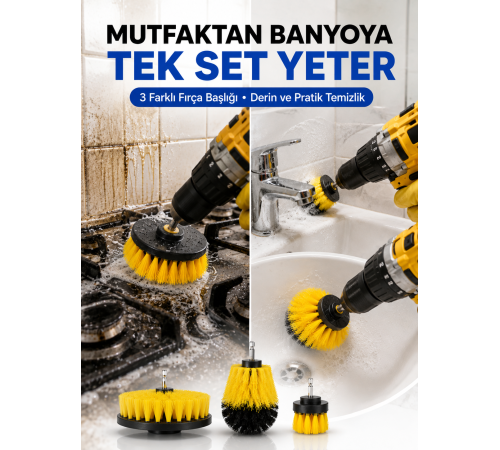 Profesyonel Matkap Ucu Temizlik Fırçası 3’lü Set