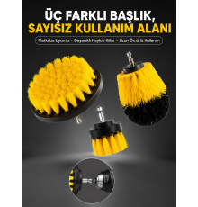 Banyo ve Mutfak İçin Matkap Ucu Temizlik Fırçası 3’lü Set