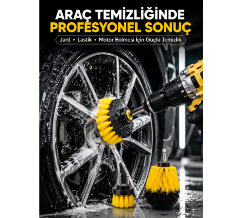 3’lü Matkap Ucu Fırça Takımı Zorlu Kirler İçin