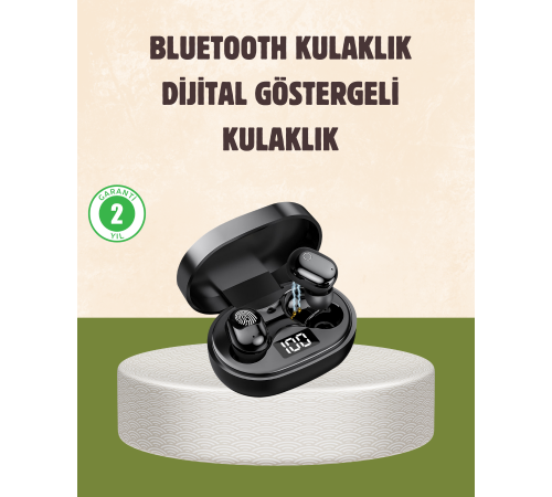 LED Ekranlı Şarjlı Kablosuz Kulak İçi Kulaklık