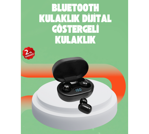 Bluetooth 5.0 Kulaklık – LED Ekranlı Şarj Kutusu