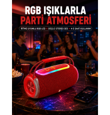 20W Güçlü Ses Çift Sürücülü RGB LED Işıklı Bluetooth 5.3 Hoparlör