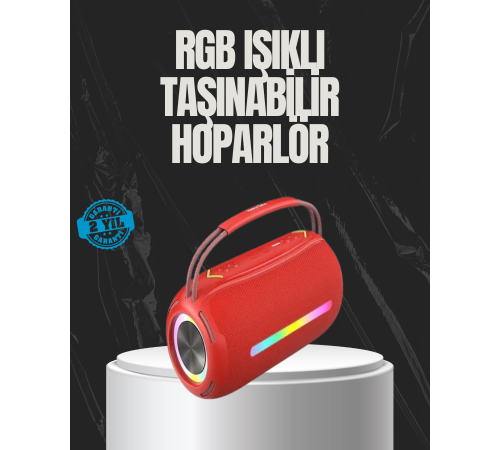 20W Güçlü Ses Çift Sürücülü RGB LED Işıklı Bluetooth 5.3 Hoparlör