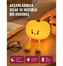 Pumpkin LED Gece Lambası Üç Kademeli Işık Ayarlı Yeni Nesil