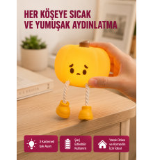 Pumpkin LED Night Light Dokunmatik Şarjlı Silikon Gece Lambası Yeni Nesil