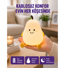 Şarjlı Armut Masa Lambası Renk Değiştiren LED Gece Işığı