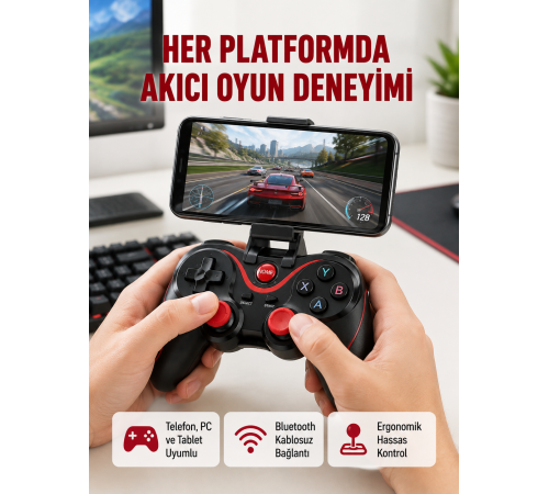 Hafif ve Taşınabilir Kablosuz Bluetooth Oyun Konsolu