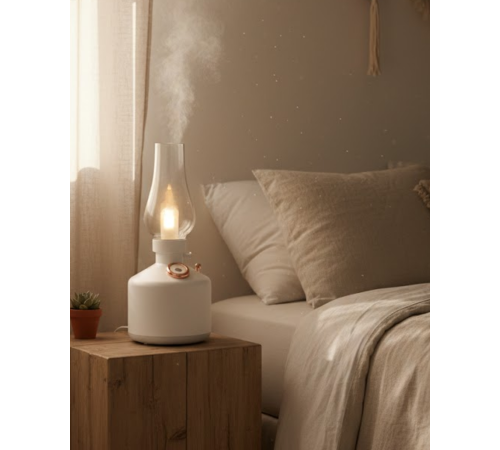Retro Gaz Lambası Tasarımlı USB Şarjlı Aroma Difüzörü 280 ml Nano Mist Nemlendirici