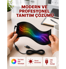 RGB Kayar Yazılı LED Reklam Ekranı – USB Bağlantılı Esnek Tasarım