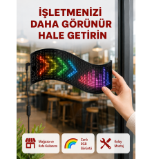 RGB Renkli LED Ekran Tabela USB Bağlantılı ve Kayan Yazı Destekli