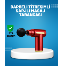 Titreşimli Masaj Tabancası 4 Başlıklı 6 Hız Ayarlı Kas Rahatlatıcı