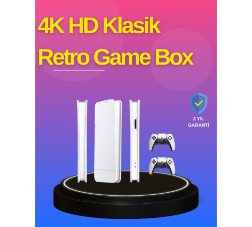 HDMI Çıkışlı Kablosuz 2 Kollu 4K Retro Oyun Kutusu
