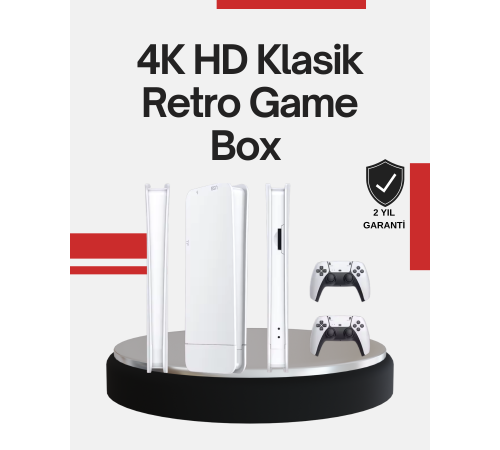 2 Kollu Kablosuz 4K TV Uyumlu Klasik Oyun Konsolu