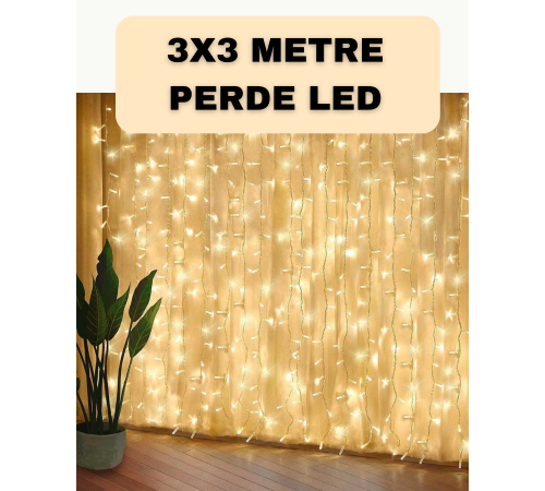 Dekoratif 3x3 LED Perde Işık Şelale Tasarım Enerji Tasarruflu