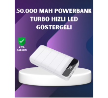 50000mAh Yüksek Kapasiteli Powerbank Hızlı Şarj ve LED Ekranlı