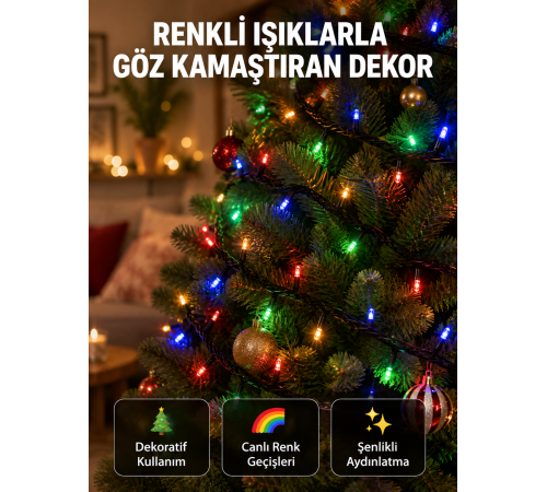 50’li LED Şeffaf Kablolu 5 m Aydınlatma Işık Süsleme Led Yeni Nesil